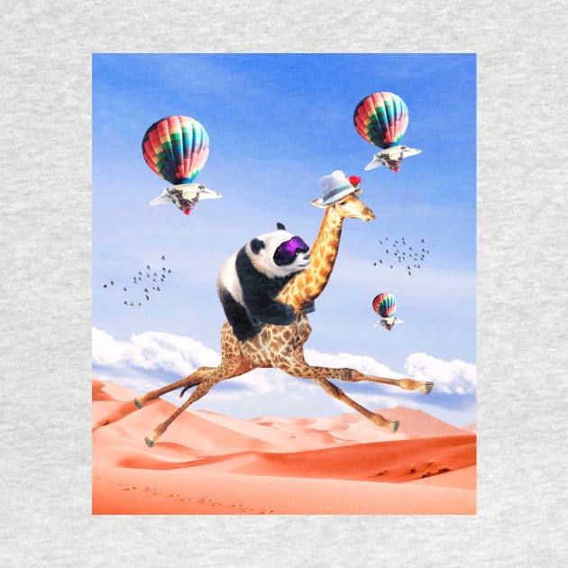 Cute Panda Giraffe - Panda Riding Flying Giraffe by Random Galaxy